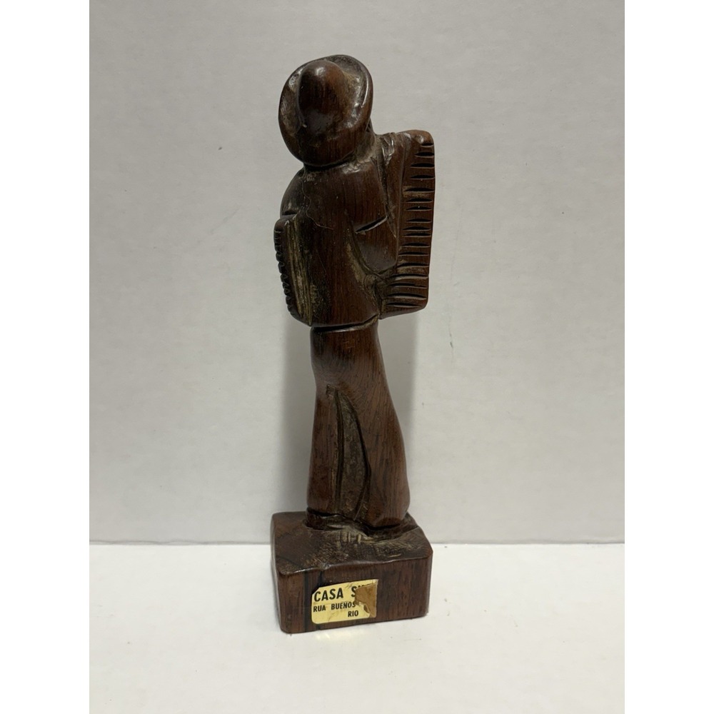 Figurine Sculpture Statue Old Traveling Man Brazil figurine 9 in Wood - Picture 12 of 12